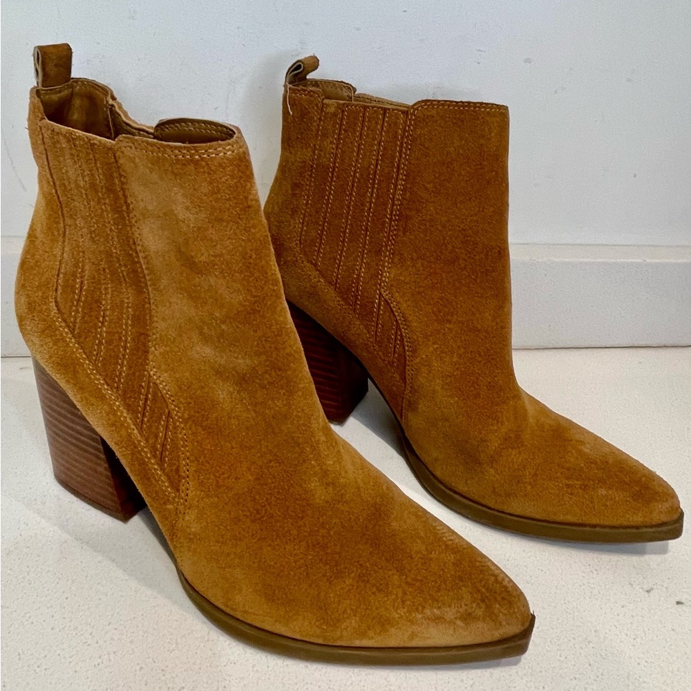 Marc Fisher LTD Alva Bootie Chestnut Brown Suede Size 8.5 - Picture 11 of 13